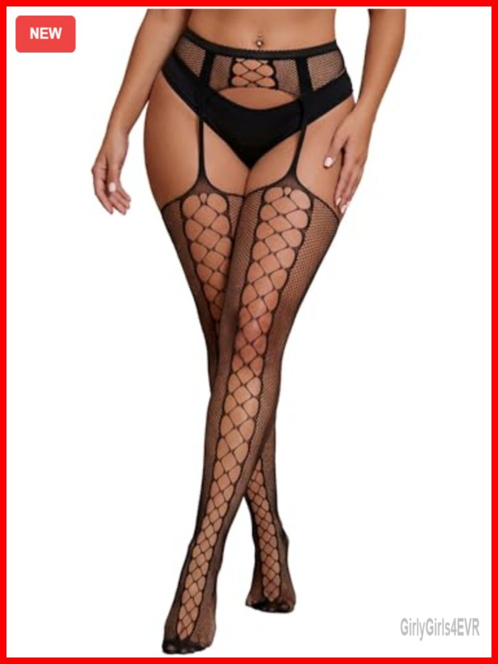 Plus Size Fishnet Suspender Tights Thigh High Pantyhose